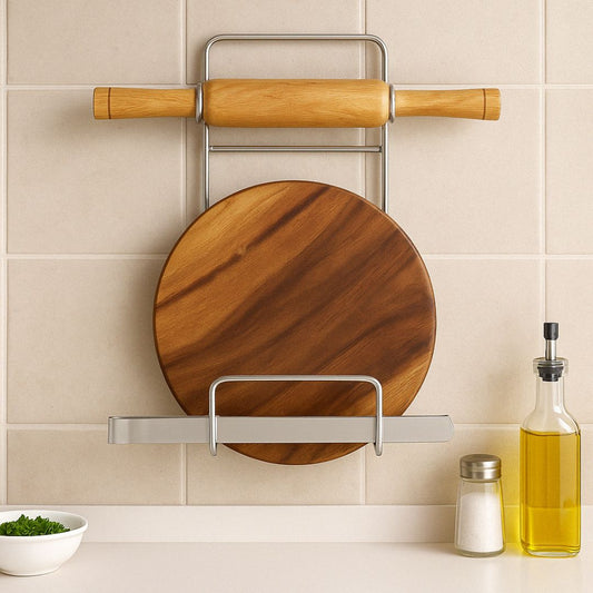 Stainless Steel Rolling Pin Holder Chakla Belan Stand
