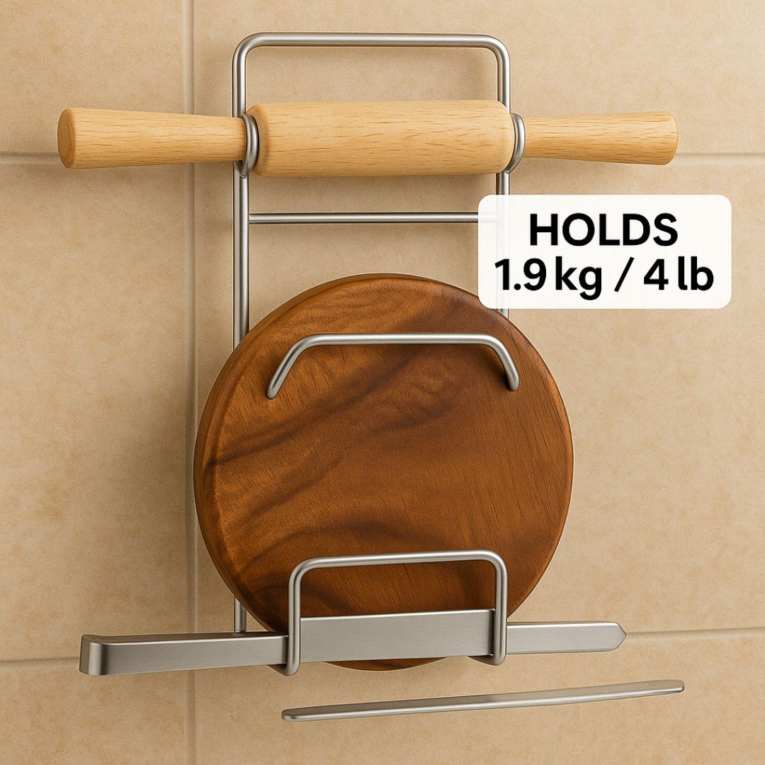 Stainless Steel Rolling Pin Holder Chakla Belan Stand